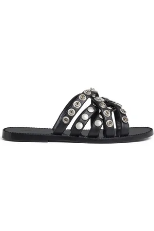 Dsquared2 Ciabatte Basse Nere Con Borchie All-Over