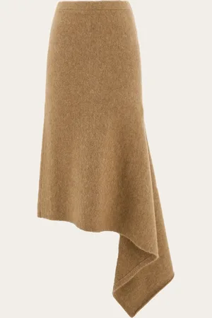 Salvatore Ferragamo Donna Gonna asimmetrica con seta e alpaca