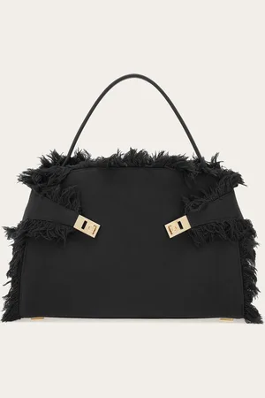 Salvatore Ferragamo Donna Borsa a spalla Hug soft con frange (L)