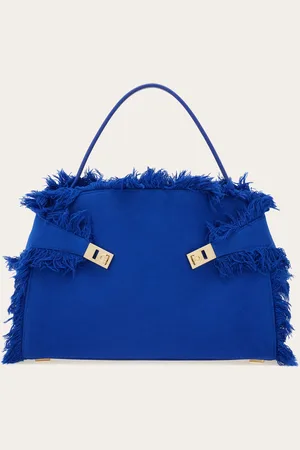 Salvatore Ferragamo Donna Borsa a spalla Hug soft con frange (L)