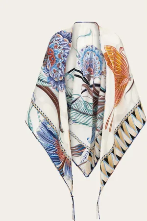Salvatore Ferragamo Donna Pareo a triangolo stampa Giada