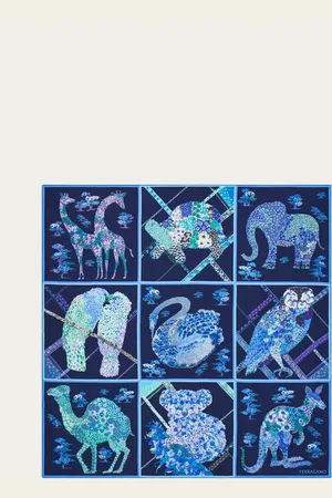 Salvatore Ferragamo Donna Foulard in seta stampa Patchwork
