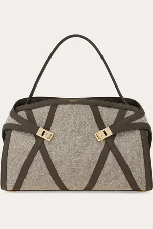 Salvatore Ferragamo Donna Borsa a spalla Hug soft con intarsi in pelle (L)