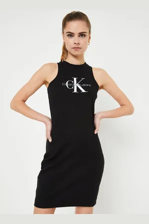 Calvin Klein Archival Monologo Rib Tank Dress - Abbigliamento - Taglia M