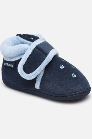 Isotoner Bottillon Velcro Garçon Polyvelours - Pantofole - Taglia 20