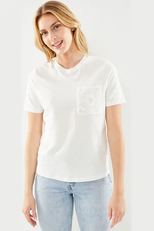 VILA Visybil Crochet S/S T-Shirt - Abbigliamento - Taglia XS
