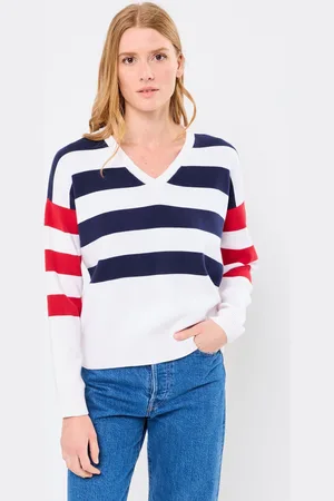 Armor.lux Pull Rayé Col V ML Deauville - Abbigliamento - Taglia L