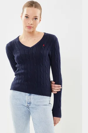Ralph Lauren Pull col en V torsadé en coton - Abbigliamento - Taglia L
