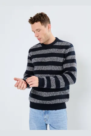 Casual Friday CFKarl striped jaquard crew neck knit - Abbigliamento - Taglia M