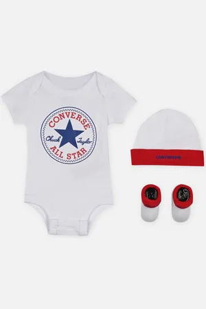 Converse Classic Ctp Infant Hat Bodysuit Bootie Set 3Pk - Abbigliamento - Taglia 6 - 12M