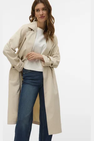 VERO MODA VMLOU LONG TRENCHCOAT ENT - Abbigliamento - Taglia L