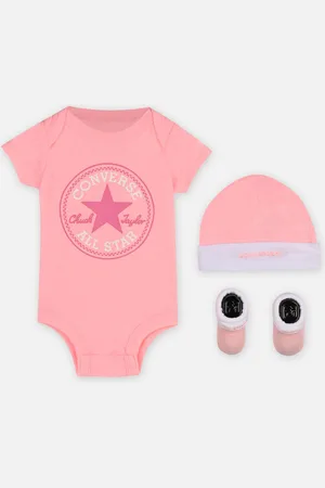 Converse Classic Ctp Infant Hat Bodysuit Bootie Set 3Pk - Abbigliamento - Taglia 6 - 12M