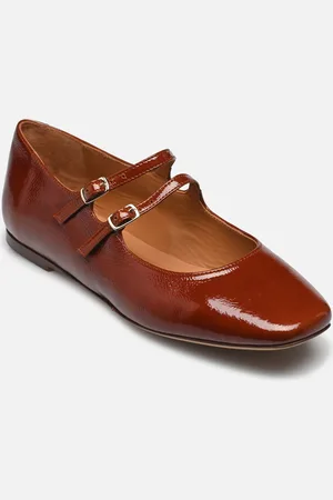 Rivecour Babies n°128 - Cuir vernis - Cognac - Ballerine - Taglia 36