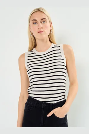 VILA VIZICHA S/S O-NECK STRIPED KNIT TOP - Abbigliamento - Taglia L