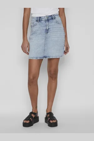 VILA Vikaja Jaf Lbd Denim Skirt- Noos - Abbigliamento - Taglia 34