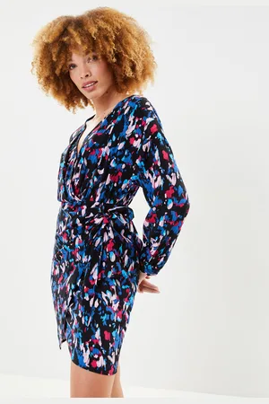 VILA Visaya Era Ls Short Wrap Dress/C27 - Abbigliamento - Taglia 34