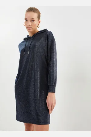 VILA Vishimmer Ls Short Hoodie Dress/C27 - Abbigliamento - Taglia XS