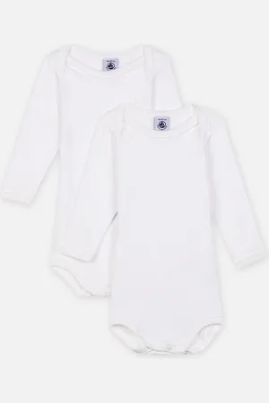 Petit Bateau Lot de 2 Bodies Manches Longues Unis - Abbigliamento - Taglia 1M