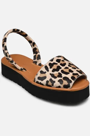 MINORQUINES Avarca Platja Plateforme Cuir Léopard - Sandali e scarpe aperte - Taglia 37