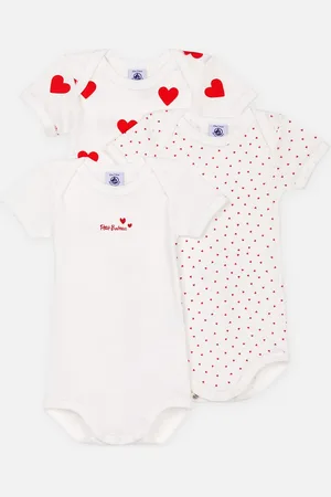 Petit Bateau Lot de 3 Bodies Us Manches Courtes - Bébé Fille - Abbigliamento - Taglia 3M