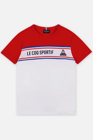 Le Coq Sportif TRI Tee SS N°2 Enfant n.opt.white/rouge - Abbigliamento - Taglia 10A