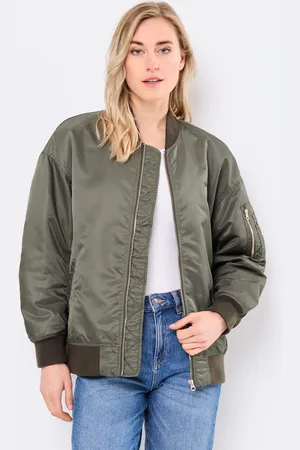 Schott NYC Bomber Femme Long Zippe Cote - Abbigliamento - Taglia XS
