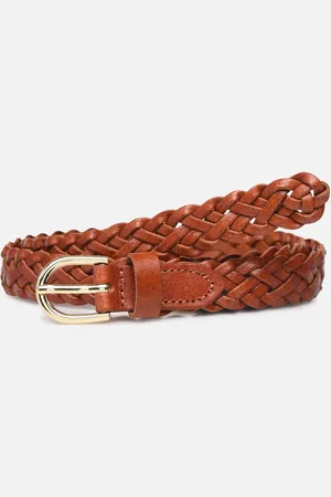 Pieces® Avery Leather Braided Slim Belt - Cinture - Taglia 80