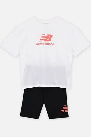 New Balance New Balance Stacked Logo Tee and Cycle Short Set - Abbigliamento - Taglia 12 - 13A