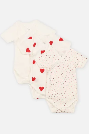 Petit Bateau Lot de 3 Bodies Croisés Manches Courtes - Abbigliamento - Taglia 00M