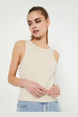 Calvin Klein Tab Rib Tank Top - Abbigliamento - Taglia L