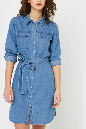 Pieces® PCOSALINA LS MIDI DNM MB DRESS NOOS BC - Abbigliamento - Taglia XS