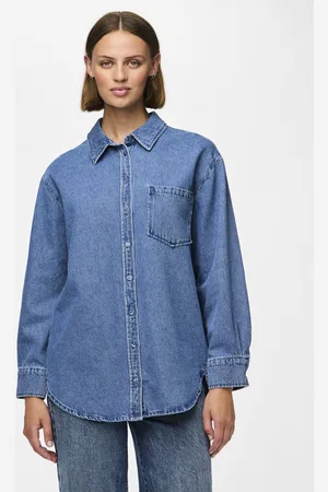 Pieces® Pcmaisie Ls Denim Shirt Noos Bc - Abbigliamento - Taglia XS