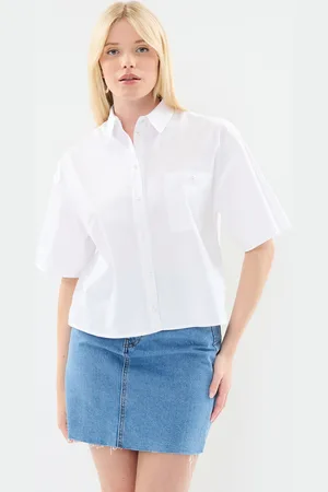 SELECTED Slfagnese 2/4 Cropped Pearl Shirt B - Abbigliamento - Taglia 38