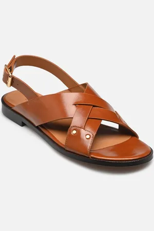 Rivecour Sandales n°204 - Cuir - Cognac - Sandali e scarpe aperte - Taglia 36