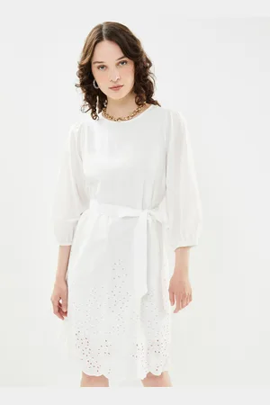 SELECTED Slframone 3/4 Short Broderi Dress B - Abbigliamento - Taglia 34