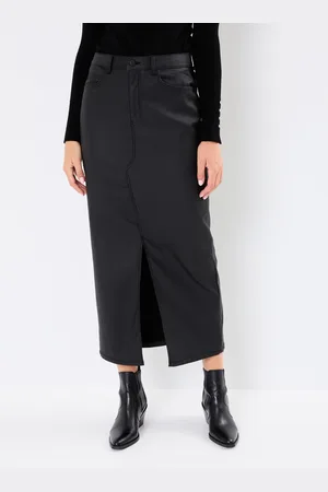 Noisy May NMKATH NW SLIT LONG SKIRT COATED BL NOOS - Abbigliamento - Taglia L