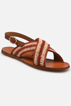 Vanessa Bruno Sandales Plates En Raphia, Macrame De Coton et Cuir - Sandali e scarpe aperte - Taglia 37