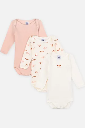 Petit Bateau Lot De 3 Bodies Us ML Bébé Fille - A05MW00 - Abbigliamento - Taglia 12M