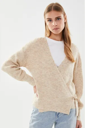 Pieces® PCELLEN LS WRAP KNIT CARDIGAN NOOS BC - Abbigliamento - Taglia XS