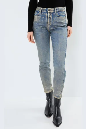 Noisy May NMMONI HW ST ANK GOLDEN COATED JEANS - Abbigliamento - Taglia 25 X 30