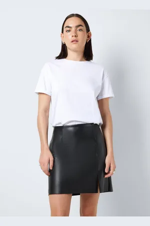 Noisy May Nmclara Penny Pu Hw Slit Skirt Noos - Abbigliamento - Taglia XS