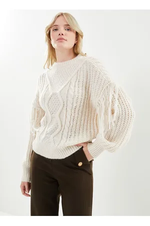 VILA Viaksina O-Neck L/S Fringe Knit Top/Su - Abbigliamento - Taglia XS