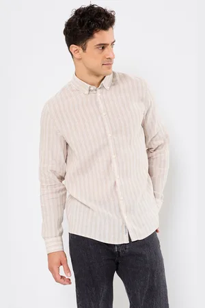 Casual Friday CFDALLAS LS BD striped 100% linen shirt - Abbigliamento - Taglia S