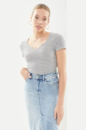 Noisy May Nmposy S/S V-Neck Stripe Top Jrs S* - Abbigliamento - Taglia XS