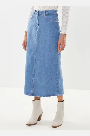 SELECTED Slferin Hw Long Flar Mid Denim Skirt - Abbigliamento - Taglia 34