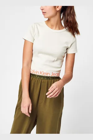 Calvin Klein Logo Tape Rib Short Sleeves - Abbigliamento - Taglia XS