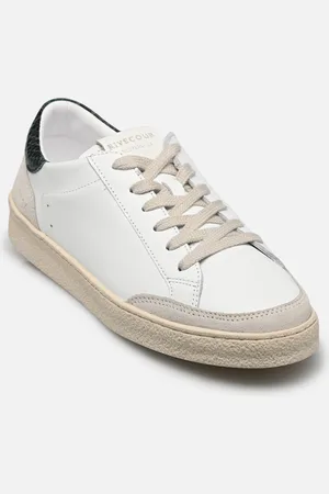 Rivecour Baskets n°14 - Cuir - Blanc/Vert - Sneakers - Taglia 36