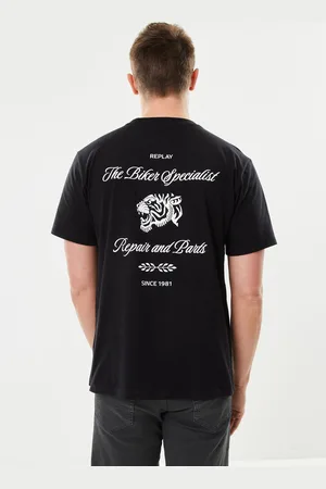 Replay T-shirt col rond noir "custom garage" - Abbigliamento - Taglia S