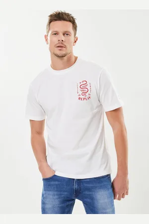 Replay T-shirt col rond blanc serpant - Abbigliamento - Taglia S