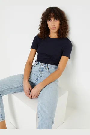 Petit Bateau T-Shirt Iconique Manches Courtes Col Rond Coton Epais Bio - Femme - Abbigliamento - Taglia XXS